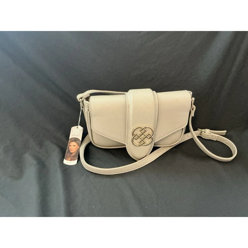 Daisy Fuentes Tan Faux Leather Crossbody Purse NWT Adjustable Strap